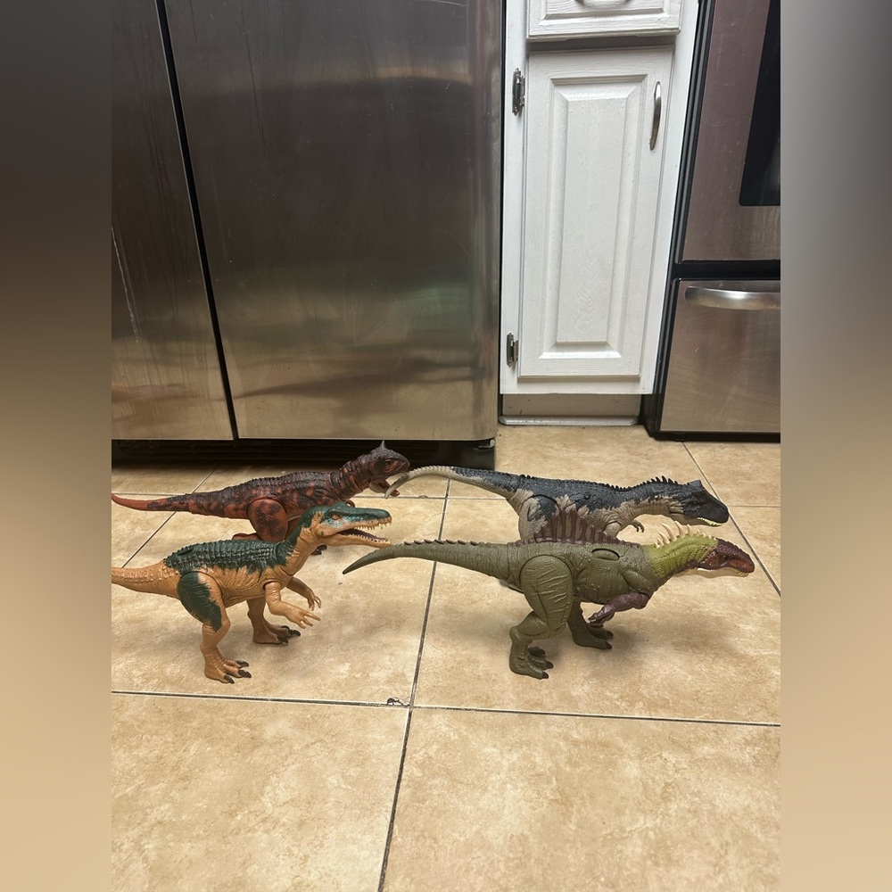 Dinosaur Reptile Toy Collection - Green, Brown, Tan